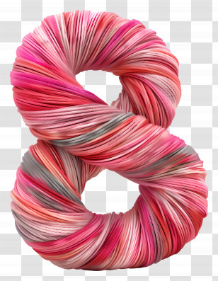 Number 8 - Colorful Yarn Shaped As Number 8 Transparent PNG