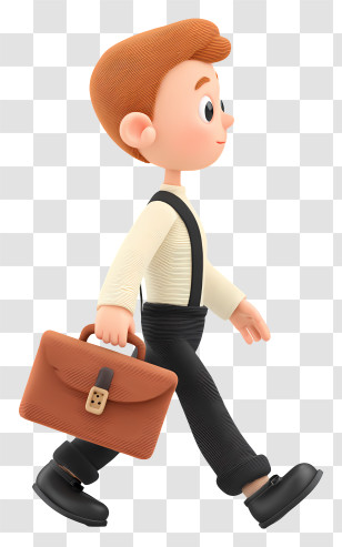 Boy Walking With Briefcase - Walking Businessman With Briefcase Transparent PNG