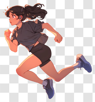 Running - Running Girl In Sportswear Transparent PNG