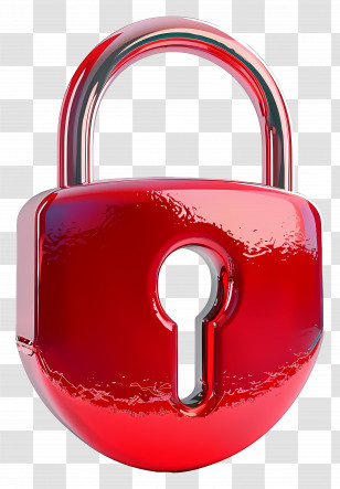 Padlock - Shiny Red Padlock Illustration Transparent PNG