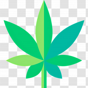 Cannabis Leaf - Green Leaf Icon In Simple Design Transparent PNG