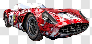 Ferrari Monza - Vintage Red Racing Car Transparent PNG