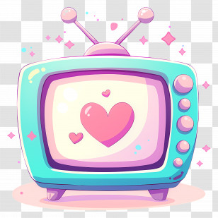 World Television Day - Retro Television Illustration With Heart Icon Transparent PNG