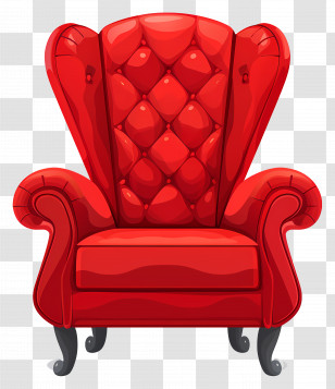 Armchair - Luxurious Red Armchair Design Transparent PNG