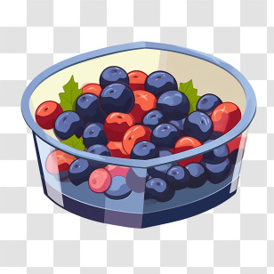 Fruit Salad - Glass Bowl With Fresh Berries Transparent PNG