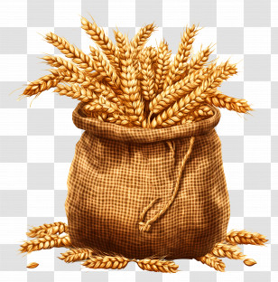 Wheat - Illustration Of A Sack Filled With Wheat Grains Transparent PNG