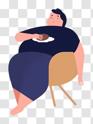 Fat Body - Man Eating Illustration Transparent PNG