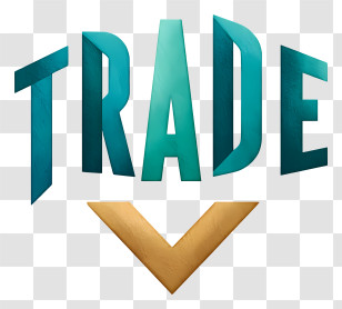Trade Logo - TRADE Logo With Gold V Transparent PNG