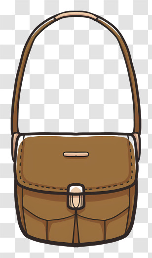 Icon - Stylish Brown Leather Handbag Transparent PNG