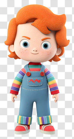 Cute Chucky - Cute Red-haired Boy In Overalls Transparent PNG