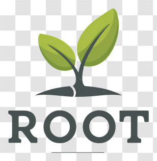 Root Logo - Green Sprout ROOT Logo Transparent PNG