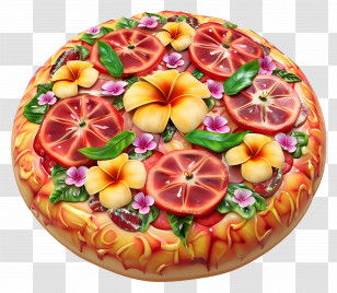 Hawaiian Pizza - Decorative Floral Cake Transparent PNG