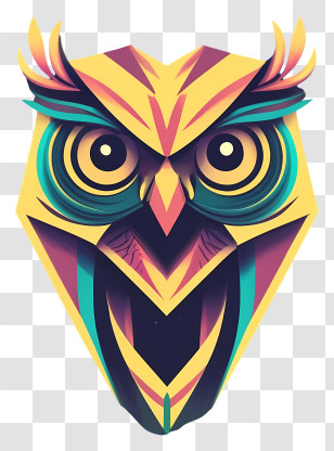 Owl - Geometric Owl Art Illustration Transparent PNG