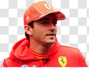 Charles Leclerc - Person In Ferrari Red Cap Transparent PNG