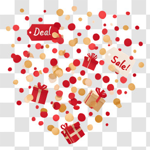 Floating Gift Boxes - Sale Confetti With Gift Icons Transparent PNG