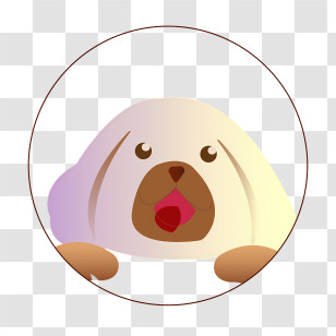 White Dog - Cute Dog In A Circle Transparent PNG