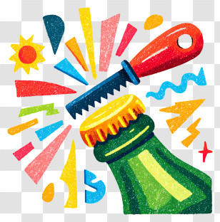 Green Glass Bottle - Bottle Opener Popping Cap Transparent PNG