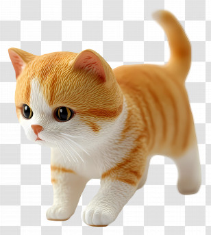 Cat Walking - Cute Realistic Orange Kitten Transparent PNG