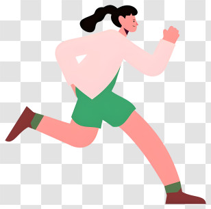 Woman - Person Running In Green Shorts Transparent PNG