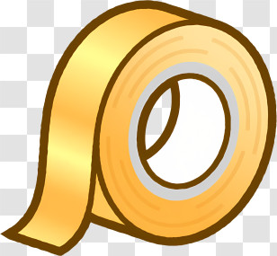 Icon - Yellow Adhesive Tape Roll Transparent PNG