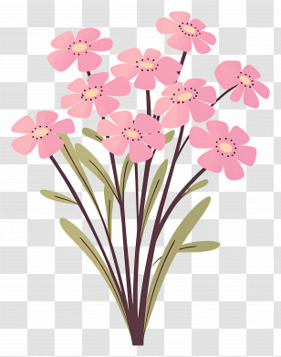 Pink Wildflower Bouquet - Pink Flowers Bouquet Transparent PNG