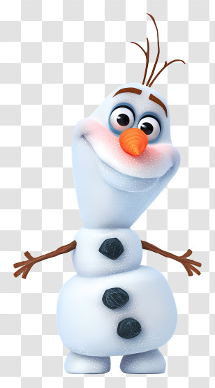 Frozen Olaf - Blushing Snowman With Cute Expression Transparent PNG