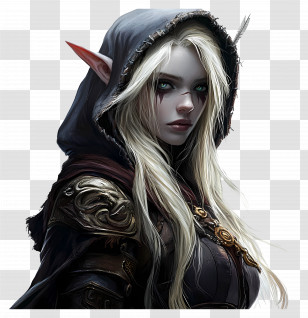 Sylvanas Windrunner - Hooded Fantasy Character Transparent PNG