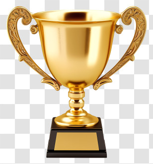 Golden Winner Cup - Elegant Gold Decorative Trophy Transparent PNG