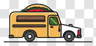 Taco Truck - Yellow Taco Food Truck Illustration Transparent PNG