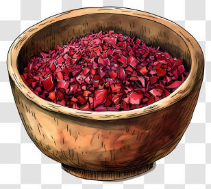 Bowl Of Spices - Wooden Bowl Of Red Spices Transparent PNG