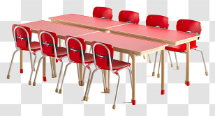 Red Classroom Table - Red Classroom Tables And Chairs Transparent PNG