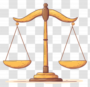Balance And Justice - Illustration Of Wooden Balance Scale Transparent PNG