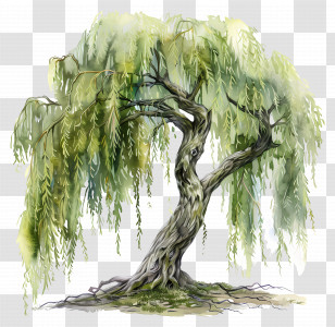 Willow Tree - Willow Tree In Nature Illustration Transparent PNG
