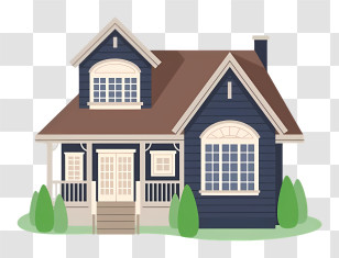 House - Cartoon House With Porch Transparent PNG