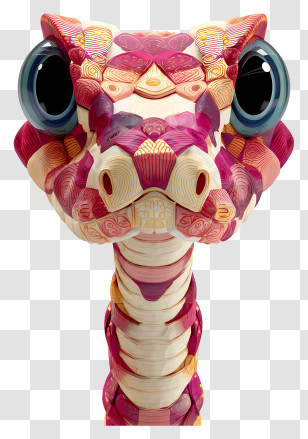 Snake Head - Colorful Lizard With Big Eyes Transparent PNG