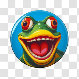 Frog - Smiling Cartoon Frog Face Illustration Transparent PNG