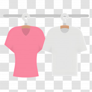 Hanging Cloth - Pink And White Shirts On Hangers Transparent PNG