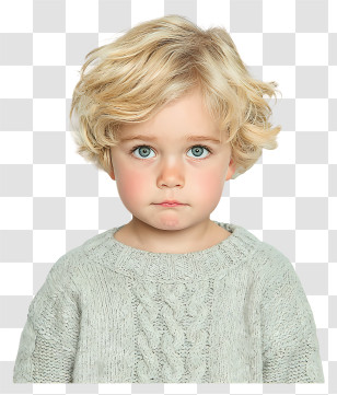 Caucasian Child - Cute Blond Toddler Portrait Transparent PNG