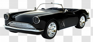Black Convertible Car - Black Sports Car Convertible Transparent PNG