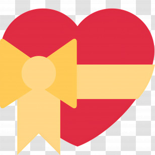 Heart With Ribbon Emoji - Heart With Bow Transparent PNG