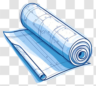 Blueprint Rolled - Rolled Blueprint Drawing Transparent PNG