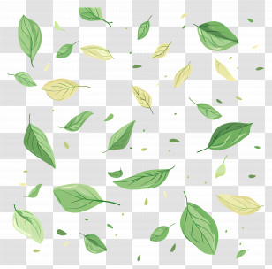 Green Leaves - Floating Green Leaves Pattern Transparent PNG
