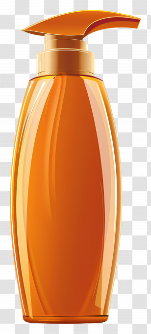 Tanning Lotion - Orange Pump Bottle For Liquid Dispensing Transparent PNG