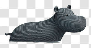 Hippo Floating On Water - Striped Hippo Cartoon Transparent PNG