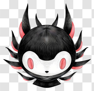 Kuromi Head - Abstract Creature With Spikes Transparent PNG
