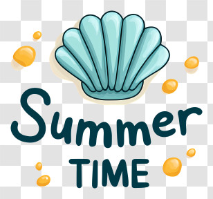 Minimalist Summer Word Logo - Summer Time Seashell Graphic Transparent PNG