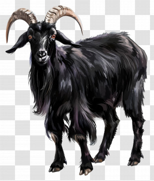 Black Goat - Black Goat With Horns Transparent PNG
