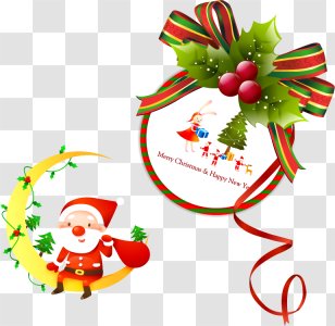 Christmas Tree Santa Claus Ornament Gift - Holiday - Vector Material Transparent PNG