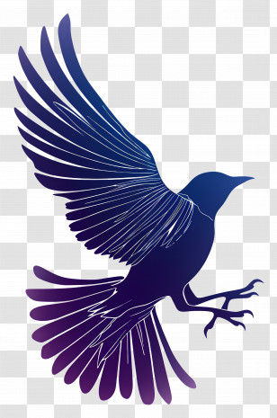 Flying Bird Silhouette - Flying Bird Silhouette With Gradient Transparent PNG