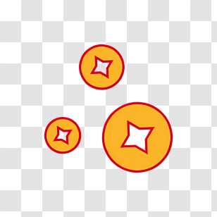 Black And White Yellow And Red Stars Stars In A Circle Simple Star Design Four-pointed Stars Transparent PNG